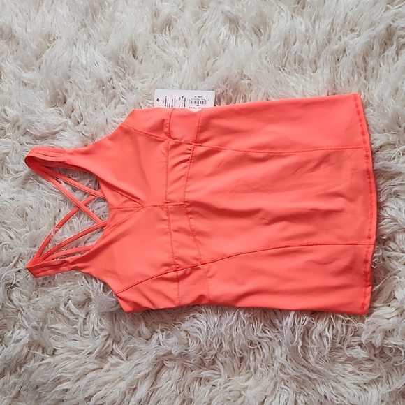 Lucky in Love Tops Lucky In Love Vaportex Fitted Strappy Back V Neck Shelf Bra Support Tank